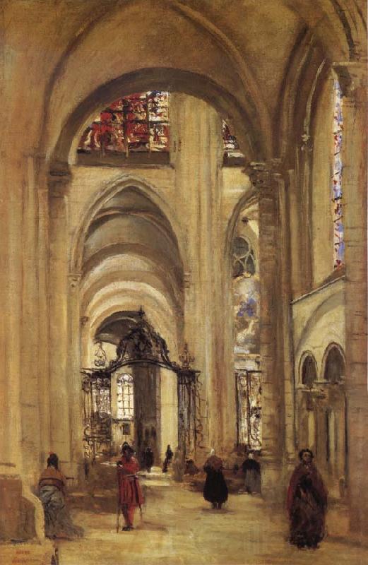 Corot Camille Interior of the Cathedral of sens Norge oil painting art